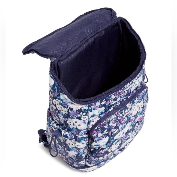 NWT Vera Bradley Featherweight Commuter Backpack ARTIST’S GARDEN PURPLE - Picture 6 of 15